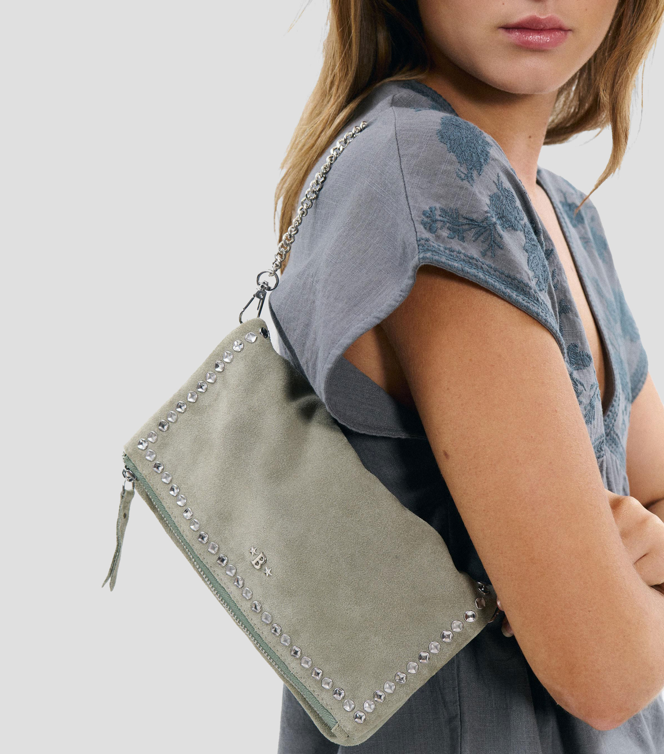 Bolsa shoulder en piel lisa Mujer